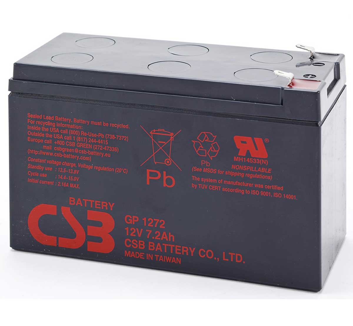 BAT ACCU 12V 7.2AH  F2 Акумулаторна батерия 12V 7.2AH  MS7-12F2   MH1604GB GOLJAMA KLEMA UPS