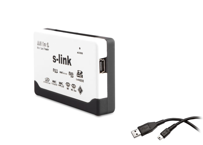 CARD READER SLX-A62 USB 2.0 M2+TF S-LINK CARD READER MICRO SD/MMC/SDHC/M2/MS  /ЧЕТЕЦ/
