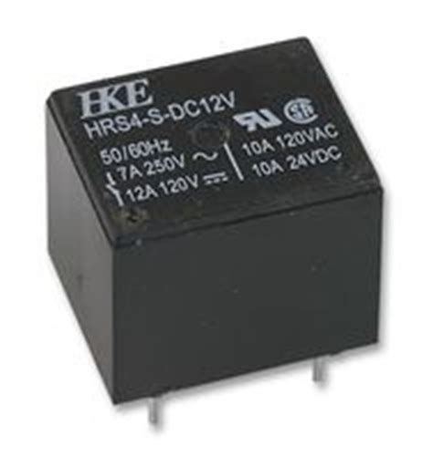 RELE 12V 10A HRS4HS Електромагнитно реле 12VDC HRS4H-S-DC12V с 1 превключващ контакт SPDT 10A/250VAC. Размери 19x15x15mm.