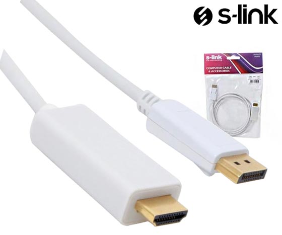 КОНВЕРТОР S-LINK SL-DS560 ДИСПЛЕЙ TO HDMI КАБЕЛ S-LINK SL-DS560 Дисплей To HDMI  1.8M