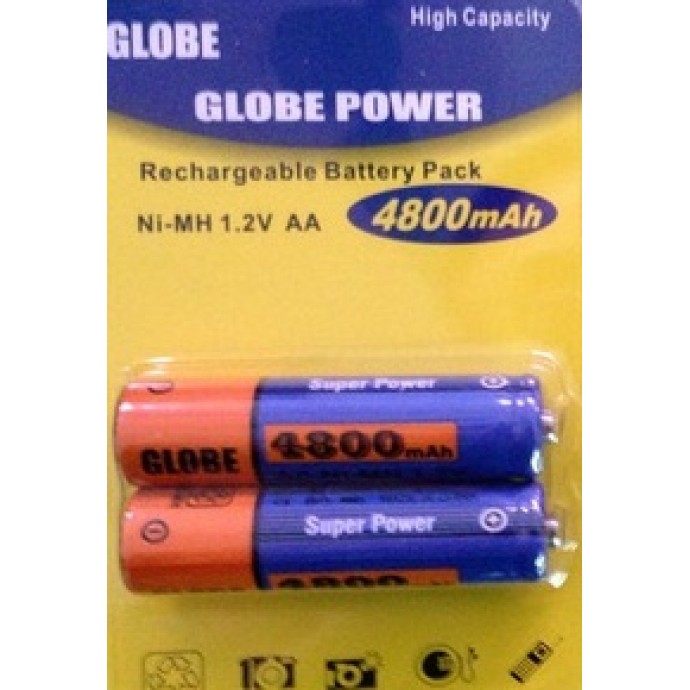 BAT ACCU 1.2V 4800MAH AA GLOBE POWER Акумулаторна батерия 1.2V 4800MAH AA  /GLOBE POWER/