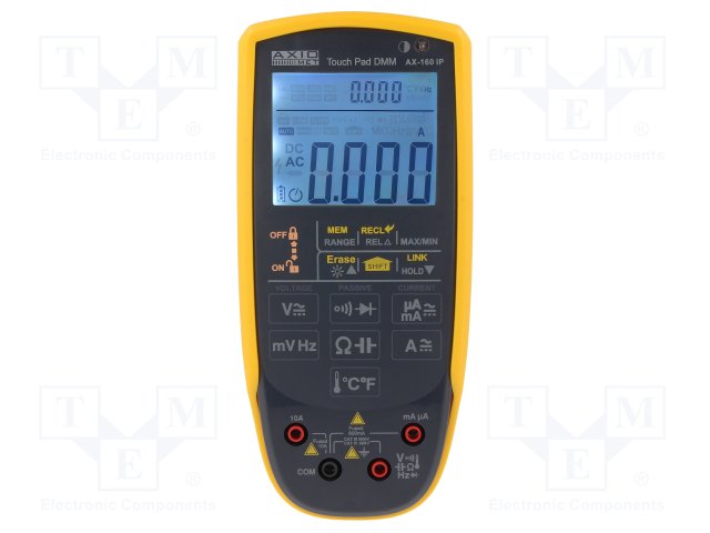 MULTIMER AX-160IP MULTIMER AX-160IP  Цифров мултиметър; LCD (6000), двоен, подсветка; 3x/s; True RMS
