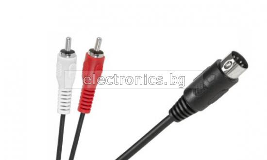 CABLE-305 5PIN  DIN/2RCA КАБЕЛ 5 PIN/2RCA