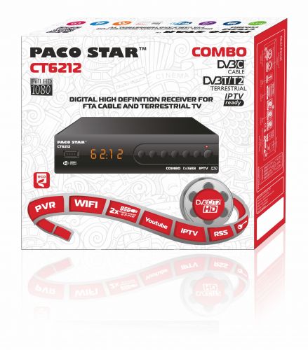TUNER PACO CT6212 COMBO Цифров ефирен HD приемник  /PACO STAR CT6212 COMBO/