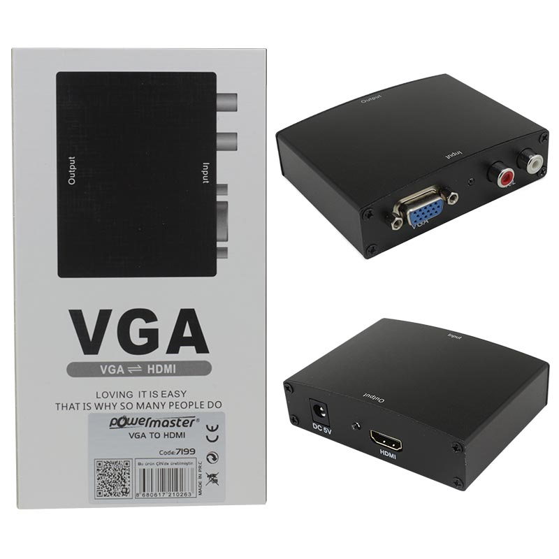 CONVERTER VGA-HDMI PM-7199 ДВУПОСОЧЕН КОНВЕРТОР  VGA-HDMI PM-7199
