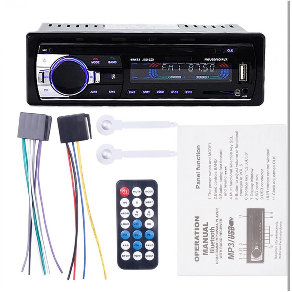 КАСЕТОФОН ЗА КОЛА JSD-520 240W. СЪС BLUETOOTH/РАДИ Касетофон за кола JSD-520 240W. със Bluetooth/Радио/Mp3/USB/SD