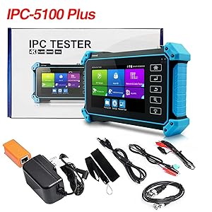 CCTV  IP ТЕСТЕР ЗА КАМЕРИ,   ST-IPC5100 PLUS Тестер за видеокамери и кабели , IPC-5100 Plus 8MP AHD CVI TVI CVBS IP тест за камери 4K HD дисплей видео монитор 5-инчов IPS сензорен екран IPC тестер поддръжка POE PTZ WiFi RS485 HDMI и VGA вход DC12V изход